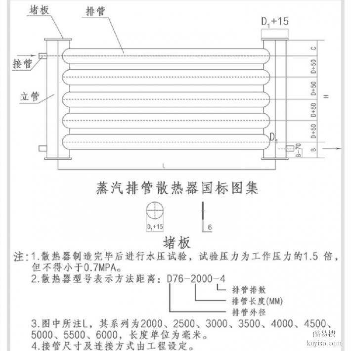 无缝光面管散热器热水型光排管暖气片D108-3-4型