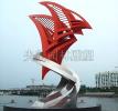 水帆船现代雕塑,不锈钢帆船雕塑