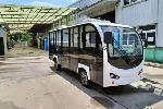 封闭式14座电动观光车，电动带门带空调观光车定做