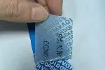 供应蓝色揭开留字VOID防伪标签纸